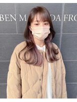 リアラバイアルティナ 船橋店(Liara by artina)&nbsp;インナーカラー_ミルクティーピンク_暖色系カラー