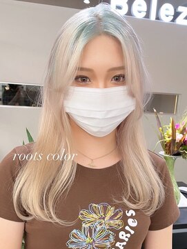 ベレーザ 渋谷(BELEZA) ba1788透明感ホワイティアッシュ青髪ブルージュトミストバング