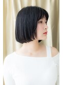 レトロガーリー黒髪モード前下がりボブ313Z戸田公園20代30代40代