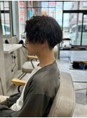 センターパート刈り上げマッシュ×ツイストスパイラル
