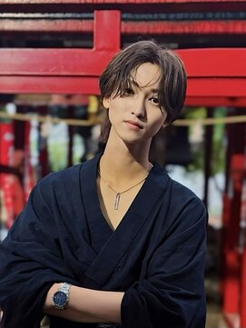 プログレスプラス 浴衣メンズスタイル☆センターパートシースルー無造作バング☆