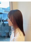 インナーカラー　ミルクティーベージュ　　顔周りカット