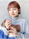 say.こなれミディ前髪イメチェンミニボブミルクティーベージュ