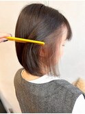 インナーカラーベージュ×透明感カラー＊ミディアムボブ