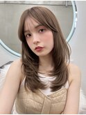 簡単スタイリング/伸ばしかけヘア/小顔ヘア/ブリーチなしカラー