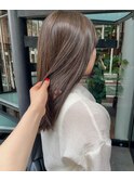 【松本咲花】ブリーチなしダブルカラーオリーブベージュ夏カラー