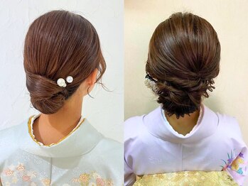 バサラ 浅草寺店(VASARA)の写真/訪問着にあうシニヨンスタイルもVASARAなら◎【着物レンタル+着付け+無料ヘアセット+小物付き¥8030】　