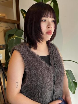 美容室 アイディー i-dee ボブレイヤー×ワインレッド