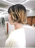 アンブレラカラー　インナーカラー　ボブ　フェイスレイヤー