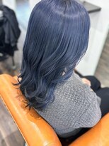ヘアガーデン ティアラ(Hair Garden TIARA) ネイビーグレーフェイスレイヤーロブヘア韓国風ヘアロングヘア
