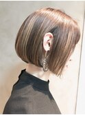 ミニボブ×ハイライト/くすみベージュ◎20代30代40代50代