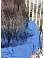 バベル(BABEL Hair Design)&nbsp;【BABEL】ブルー裾カラー＿寒色系カラーネイビー