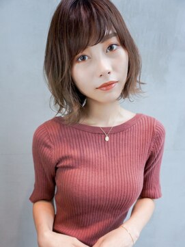 アルバム 銀座(ALBUM GINZA) ラフボブ_セシルカットココアブラウンフリンジウェーブ_97748