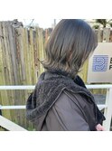 外ハネボブに透明感オリーブグレー！