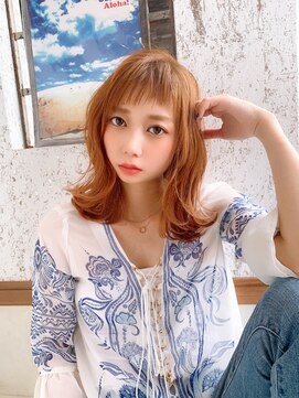 フィックス ヘアー(FIX hair) シースルーバング/ウォームブラウン/外ハネウェーブ/こなれヘア