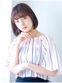 シースルーバング×ナチュラルボブ