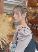#後れ毛#透け感ミディアムアレンジ