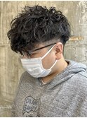 波巻きスパイラルパーマメンズマッシュメンズパーマメンズカット