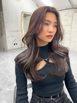 サイン 渋谷(SIGN) レイヤーカットインナーカラーイヤリングカラー色落ち綺麗表参道