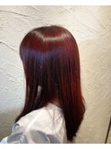 ブリーチなし赤髪