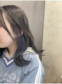 透明感ブルーインナーカラー