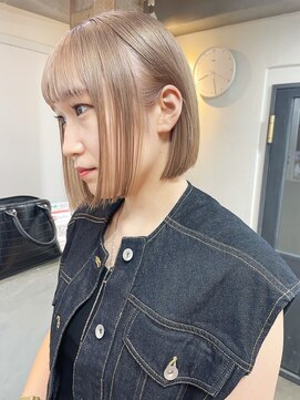 ソイ コンク 下北沢(soi conc) 【milk tea】前下がりボブ_ベージュ_ケアブリーチ_ミニボブ