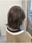 毛流れレイヤーカット/ミディアム/髪質改善/縮毛矯正