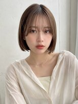 ノア 三宮店(NOA)&nbsp;【NOA】韓国風切りっぱなしボブシースルーバング透明感カラー