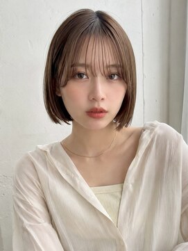 ノア 三宮店(NOA) 【NOA】韓国風切りっぱなしボブシースルーバング透明感カラー