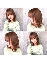 スナッグルサロン(SNUGGLE SALON)&nbsp;くびれミディ×ブリーチ×スモーキーベージュ