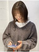 【中澤彩乃】オリーブベージュ鎖骨ミディアムシースルー前髪