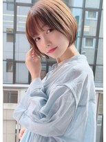 ショート　ボブ　前髪カット　髪質改善ストレート　ベージュ
