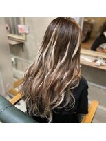 ルフレ 新宿本店1st(Reflet)&nbsp;バレイヤージュ風/ブリーチなし/ハイトーン/プルエクステ