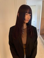 ニコフクオカヘアーメイク(NIKO Fukuoka Hair Make)&nbsp;《NIKO》ブリーチなしでつくるワインレッドカラー×レイヤー
