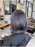 切りっぱなしミディアムレイヤーボブ
