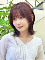 ミリ(mm)&nbsp;くびれボブ　ボルドー カラー 韓国 髪質改善 仙台