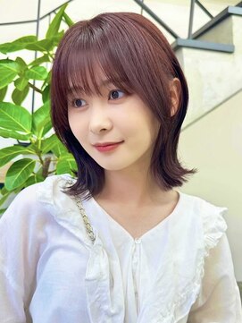 ミリ(mm) くびれボブ ボルドー カラー 韓国 髪質改善 仙台