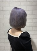 インナーカラー艶髪ネイビーグレーアッシュブラック大人美人