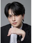 メンズミディアムウルフニュアンスシャドウパーマセンターパート