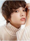大人可愛いショート◎ナチュラルブラウンパーマ風20代～50代