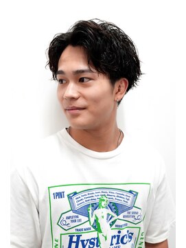 ルックグッドストア タカラヅカ(LOOK GOOD STORE TAKARAZUKA) メンズカット刈り上げセンターパートサーフカール1002