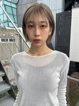 韓国ボブ/韓国ヘア/ベージュブロンド