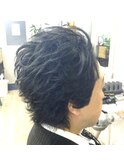 因縁のクセ毛と手を組んだワイルドオールバック Hair&Make ZEN
