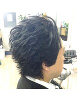 ヘアアンドメイク ゼン ヨコハマ(Hair&Make ZEN YOKOHAMA)&nbsp;因縁のクセ毛と手を組んだワイルドオールバック Hair&Make ZEN