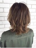 ウルフマッシュショート_ネイビーカラーフレンチボブ_ba32501