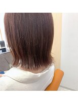 トゥーリ 浜町店 長崎(tuuli)&nbsp;切りっぱなしボブ×ピンクベージュ