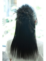 カチモリ　ヘアアレンジ　ハーフアップ　セット　ストレート
