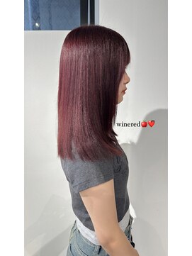 ハピネス 梅田茶屋町店(HAPPINESS) 韓国風ブリーチなしダブルカラー/ボルドーカラー