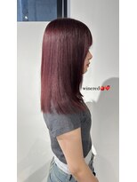ハピネス 梅田茶屋町店(HAPPINESS) 韓国風ブリーチなしダブルカラー/ボルドーカラー
