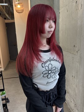 ラニヘアサロン(lani hair salon) ワインレッド/姫カット/レイヤーカット/暖色カラー/中明度カラー